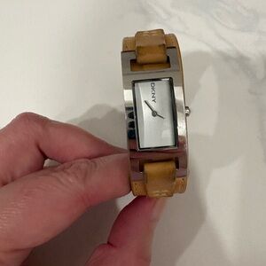 DKNY leather strap watch